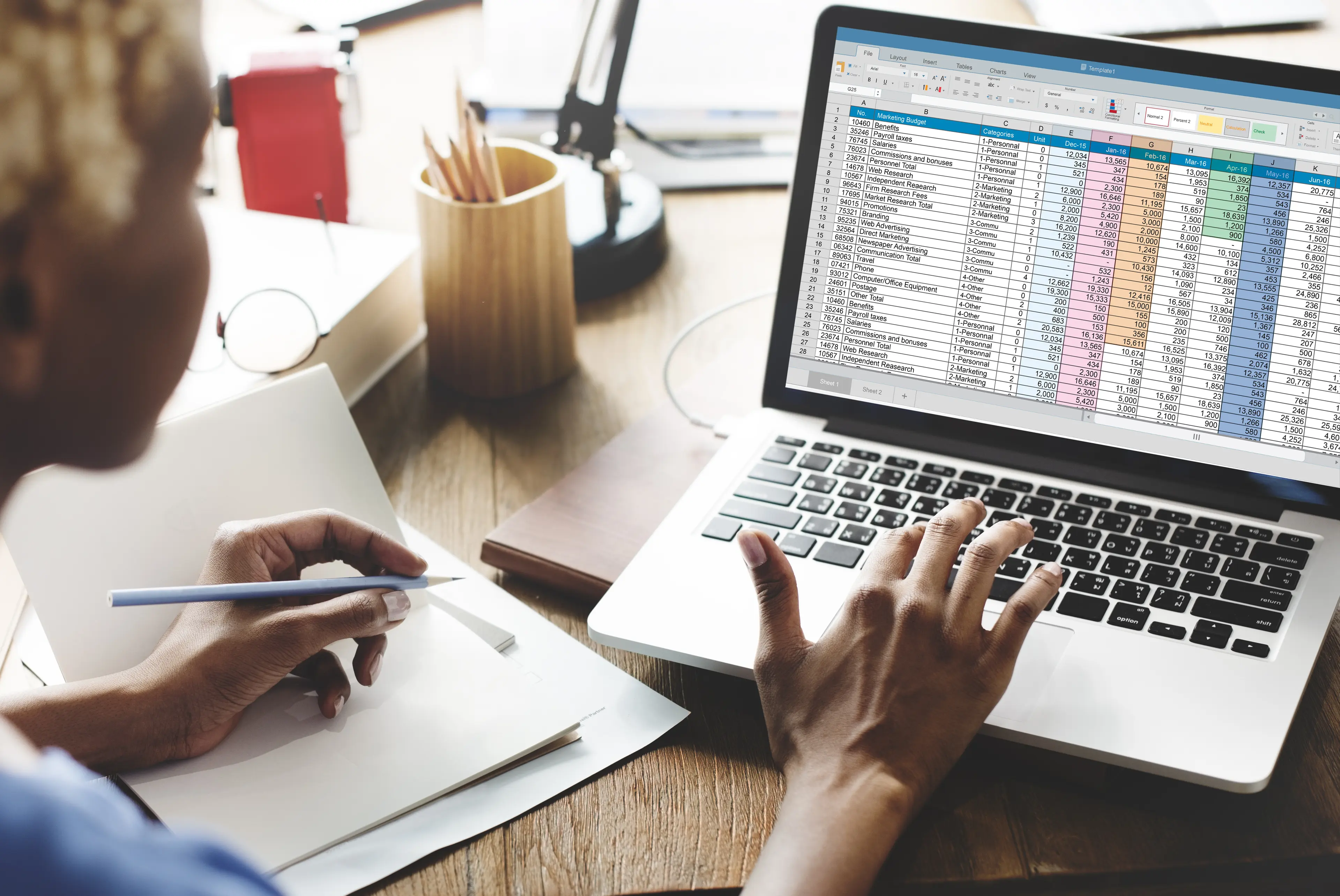 Reviewing a business budget 